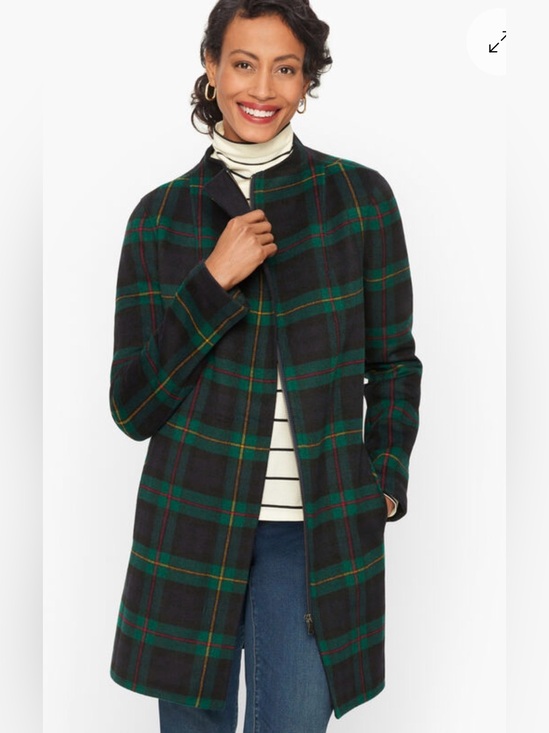 Talbots Jackets & Blazers - Talbots Tartan Double Faced Black and Green Plaid Wool Jacket Large $349